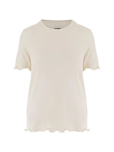 Jil Sander Short-sleeved Crewneck T-shirt In Neutral