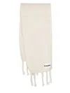 Jil Sander Logo-patch Chunky-knit Scarf In White