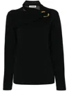Jil Sander Scarf-detailed Knit Top In Black