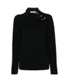 Jil Sander Scarf-detailed Knit Top In Black