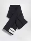 Jil Sander Black Padded Scarf With Logo In Black