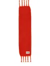 Jil Sander Logo Scarf Featuring Fringed Ends In Red