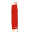 Jil Sander Logo Scarf Featuring Fringed Ends In Red