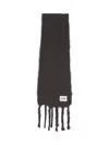 Jil Sander Luxurious Soft Fringed Scarf Accessory In Black