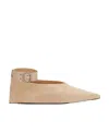 Jil Sander Scarpa Leather Ballerina Shoes In Nude