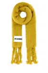 Jil Sander Yellow Sage Green Wool Blend Scarf In Yellow
