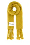 Jil Sander Yellow Sage Green Wool Blend Scarf In Yellow