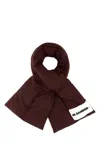 Jil Sander Rectangular Quilted Polyester Scarf In Burgundy