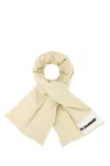 Jil Sander Quilted Down Scarf With Plush Goose Down Filling In White