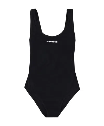 JIL SANDER JIL SANDER LOGO PRINTED ONE-PIECE SWIMSUIT