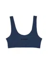 Jil Sander Scoop Neck Bikini Top With Thick Straps In Blue