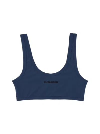JIL SANDER JIL SANDER SCOOP NECK BIKINI TOP WITH THICK STRAPS