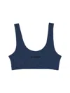 Jil Sander Scoop Neck Bikini Top With Thick Straps In Blue