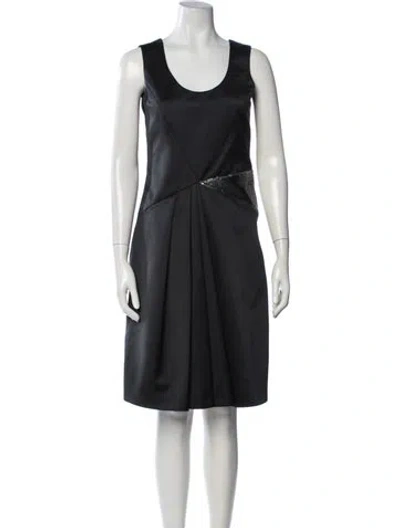 Pre-owned Jil Sander Scoop Neck Knee-length Dress In Black