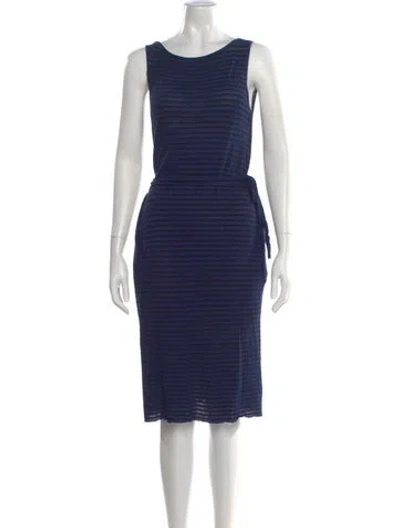 Pre-owned Jil Sander Scoop Neck Knee-length Dress In Blue