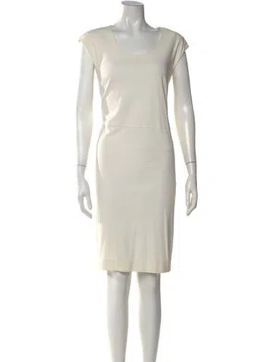 Pre-owned Jil Sander Scoop Neck Knee-length Dress In Neutrals