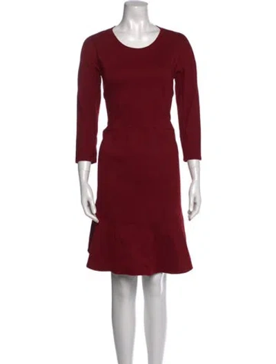 Pre-owned Jil Sander Scoop Neck Knee-length Dress In Red