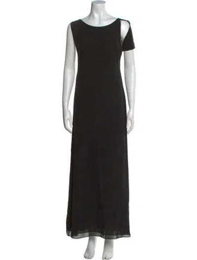 Pre-owned Jil Sander Scoop Neck Long Dress In Black
