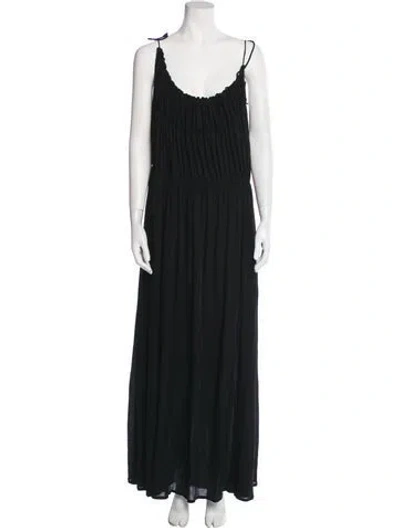 Pre-owned Jil Sander Scoop Neck Long Dress In Black