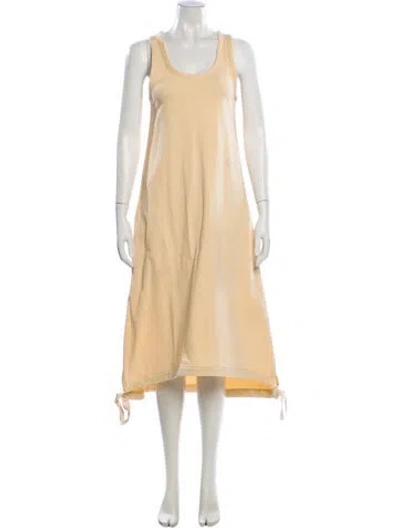 Pre-owned Jil Sander Scoop Neck Long Dress In Neutral