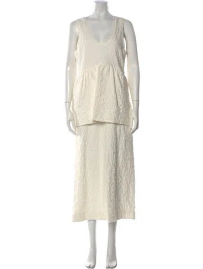 Pre-owned Jil Sander Scoop Neck Long Dress In Neutral