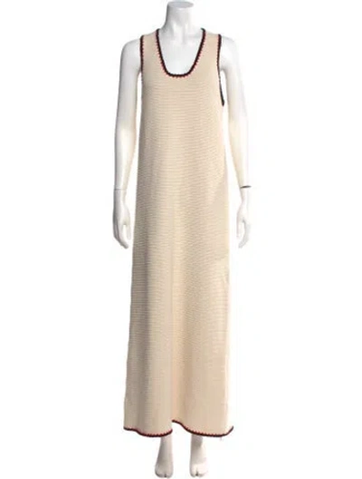 Pre-owned Jil Sander Scoop Neck Long Dress In Neutral