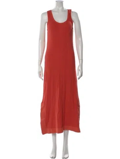 Pre-owned Jil Sander Scoop Neck Long Dress In Red