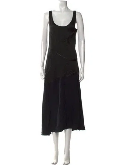 Pre-owned Jil Sander Scoop Neck Long Dress W/ Tags In Black