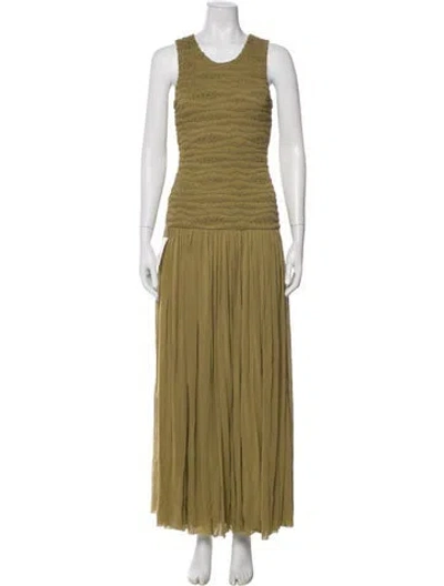 Pre-owned Jil Sander Scoop Neck Long Dress W/ Tags In Green