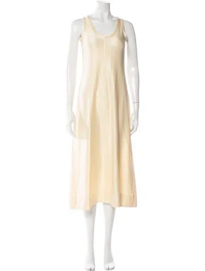 Pre-owned Jil Sander Scoop Neck Long Dress W/ Tags In Neutral