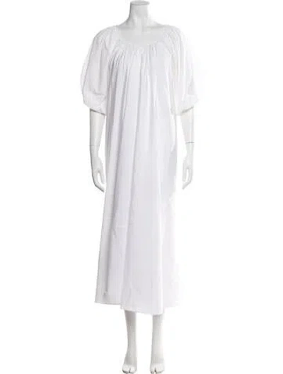 Pre-owned Jil Sander Scoop Neck Long Dress In White
