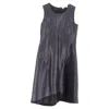 Jil Sander Scoop Neck Midi Dress In Metallic Grey Polyester In Gray