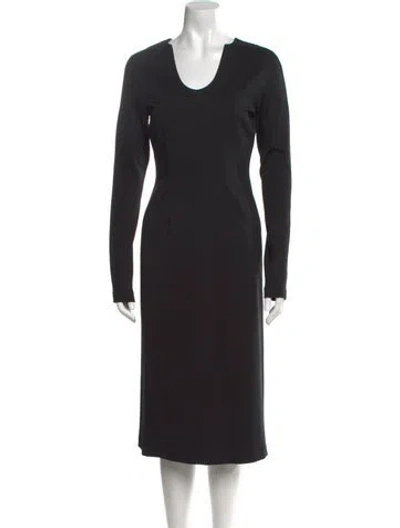 Pre-owned Jil Sander Scoop Neck Midi Length Dress In Black