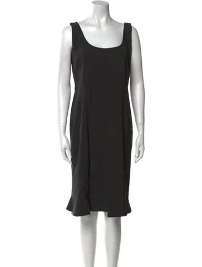 Pre-owned Jil Sander Scoop Neck Midi Length Dress In Black