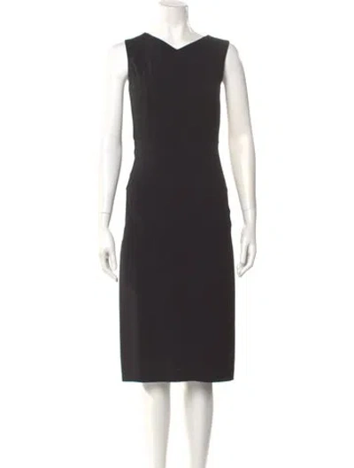 Pre-owned Jil Sander Scoop Neck Midi Length Dress In Black