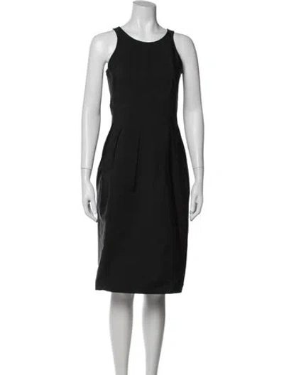 Pre-owned Jil Sander Scoop Neck Midi Length Dress In Black