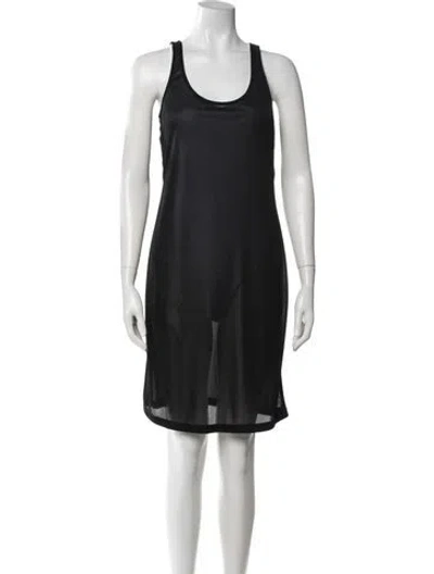 Pre-owned Jil Sander Scoop Neck Midi Length Dress In Black