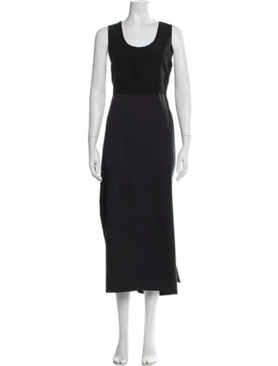 Pre-owned Jil Sander Scoop Neck Midi Length Dress In Black