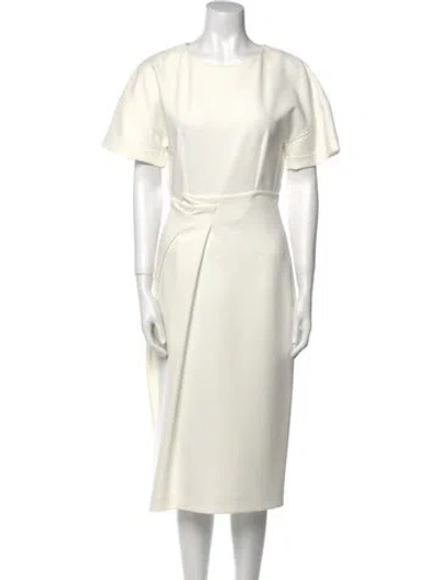 Pre-owned Jil Sander Scoop Neck Midi Length Dress In Neutral