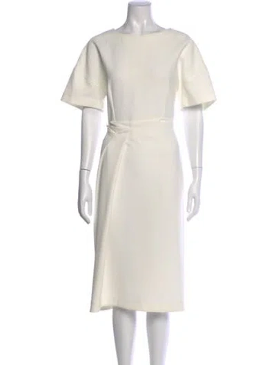 Pre-owned Jil Sander Scoop Neck Midi Length Dress In Neutral