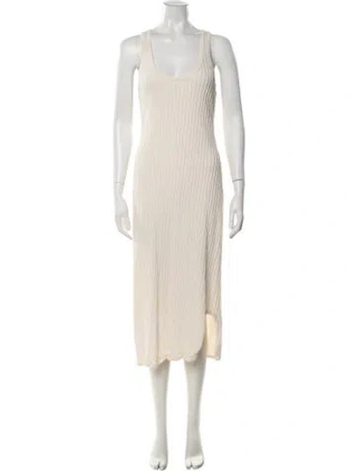 Pre-owned Jil Sander Scoop Neck Midi Length Dress In Neutral