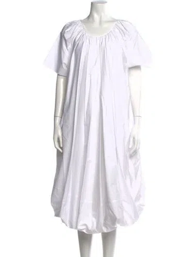 Pre-owned Jil Sander Scoop Neck Midi Length Dress In Neutrals