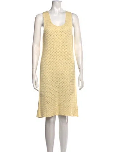 Pre-owned Jil Sander Scoop Neck Midi Length Dress In Yellow