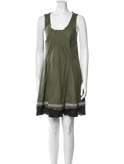 Pre-owned Jil Sander Scoop Neck Mini Dress In Green