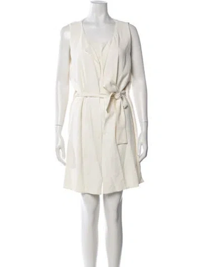 Pre-owned Jil Sander Scoop Neck Mini Dress In Neutrals