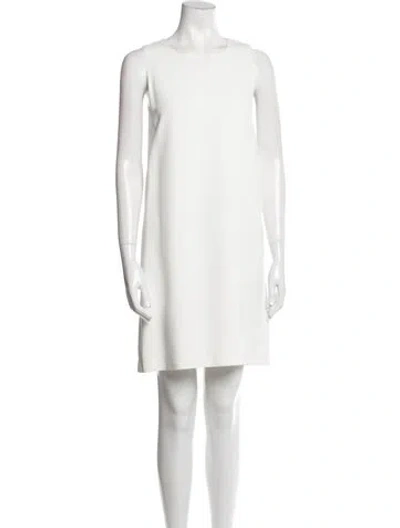 Pre-owned Jil Sander Scoop Neck Mini Dress In White