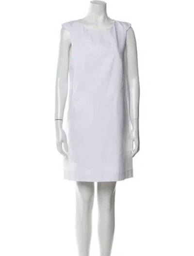 Pre-owned Jil Sander Scoop Neck Mini Dress In White