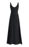 JIL SANDER SCOOP NECK SATIN MAXI DRESS