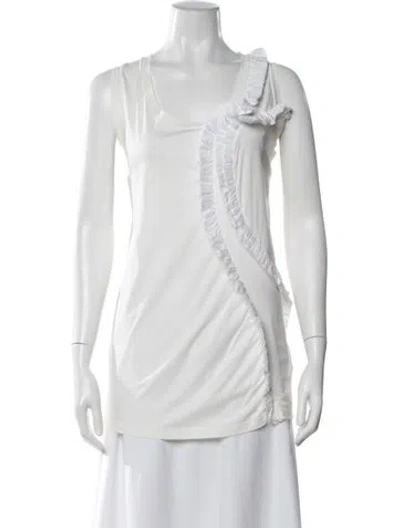 Pre-owned Jil Sander Scoop Neck Sleeveless Top In White