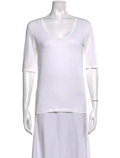 Pre-owned Jil Sander Scoop Neck Three-quarter Sleeve T-shirt In White